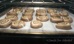 Pinwheel Cookies in the oven