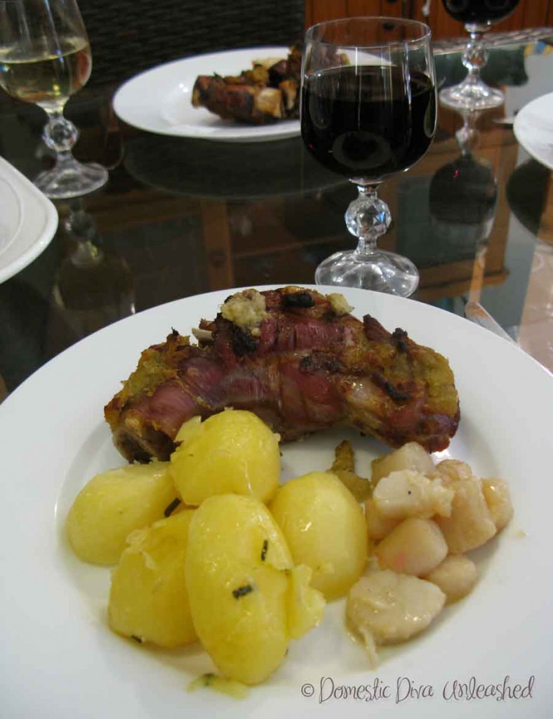 Domestic Diva - Lamb Shanks, Garlic Scallops and Potatoes with Chives on the BBQ1