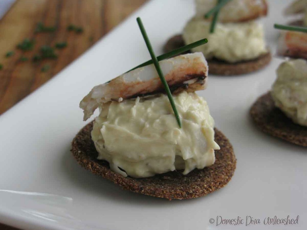 Domestic Diva - Crab Dip Canapés with Quinoa Tostadas