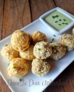 Mashed Potato & lentil Gems with a Creamy Chive Dressing (GF DF)